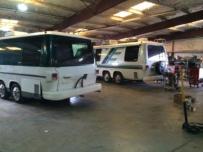 Our Shop - Coaches being serviced